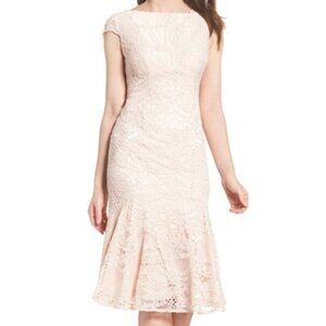 Adrianna Papell Cap Sleeve Lace Midi Dress Size 4